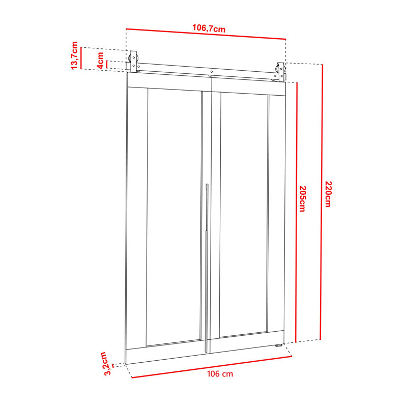 QUADIO Folding Interior Door M1 White 60 cm, 100 cm, White, M-1 Plain