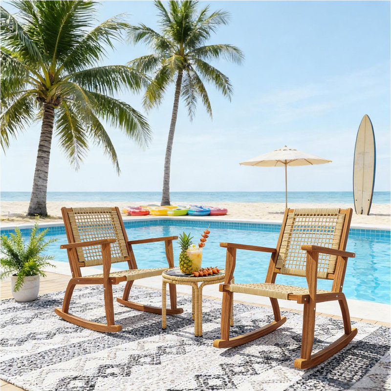 Ensemble de 2 chaises berçantes d'extérieur
