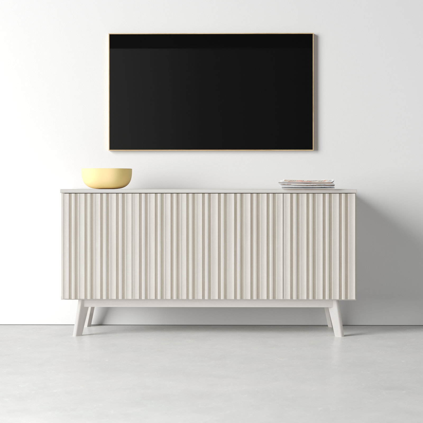 Helena 62'' Media Console, Bleached White