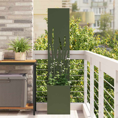 Garden Planter With Decorative Panel