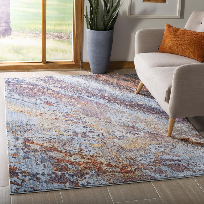 Massad Performance Abstract Rug, Square 7'