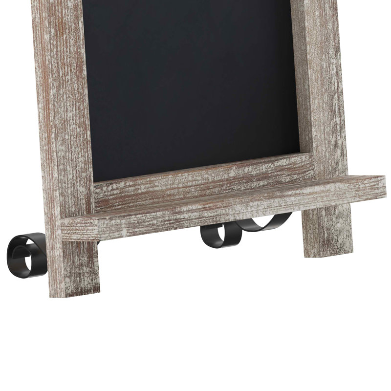 Tableau noir magnétique sur pied ou mural Millworks, Brun patiné, 9,5 po x 14 po