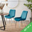 Palermo Velvet Modern Dining Chairs with Tapered Metal Legs & Quilted Diamond Stitching-160356445-160053754
