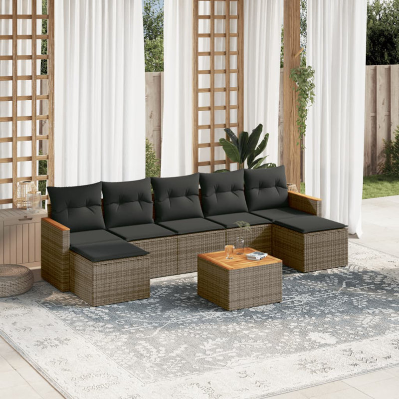  Ensemble de canapé de jardin gris