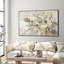 Très grand art mural imprimé sur toile - Élégant bouquet de fleurs blanches fantaisistes, décorations d'art pour le salon ou la chambre à coucher - «Assemblage requis du cadre (cadre non fini)»-105076062