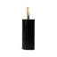 Porte-brosse de toilette arqué en métal avec base lestée et poils en silicone Acento, noir mat et or-126150893