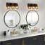 Luminaire de meuble-lavabo industriel noir 17,5 po avec détails en bois et abat-jour en métal-1739087673
