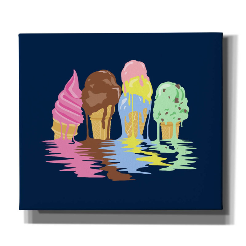«Ice Cream Dreams On Canvas» par Rachel Caldwell, reproduction, H 26 po x l 30 po x P 1,5 po