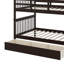 Lit superposé double sur lit double pour chambre à coucher, équipé d'un tiroir, d'un rangement et d'un garde-corps sur l'escalier-2142315216