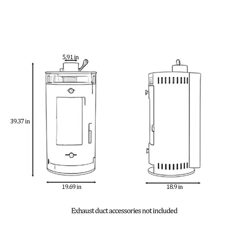 Foyer à bois cylindrique domestique