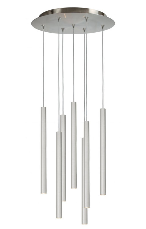 7 - Light LED Pendant, Silver