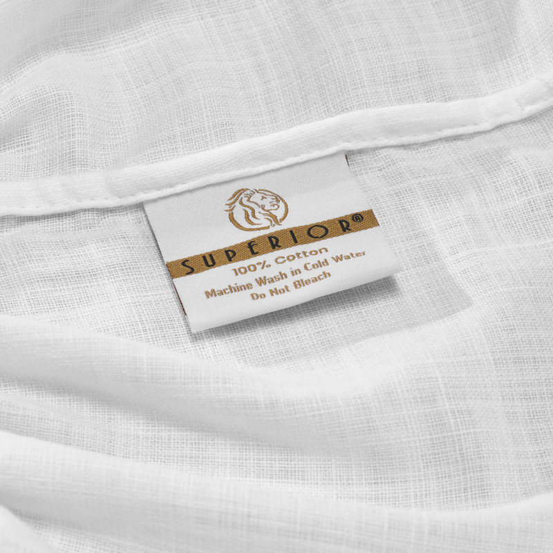 Chloe 100% Cotton Linen Texture Vintage Wash Solid Deep Pocket Percale Sheet Set, White