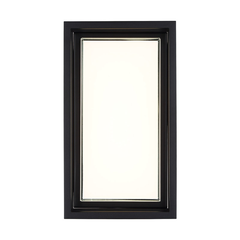 Framed Outdoor Flush Mount, 8" H x 20" W x 4" D, Black