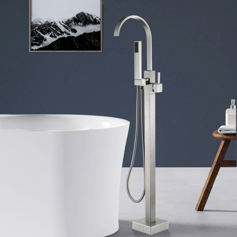 PENGFANG WORLDWIDE LLC P016BNTF Single Handle Floor Mounted Tub Faucet with Handshower