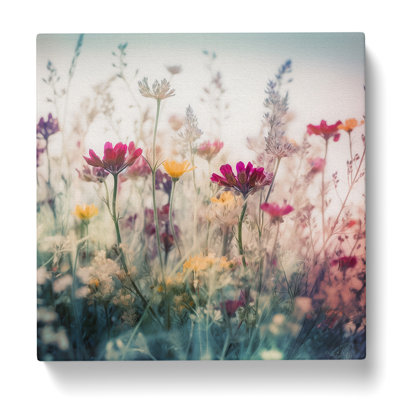 Wildflowers Double Exposure - Wrapped Canvas