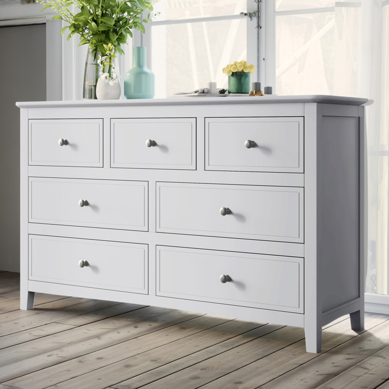 Commode 7 tiroirs Beilin, Blanc