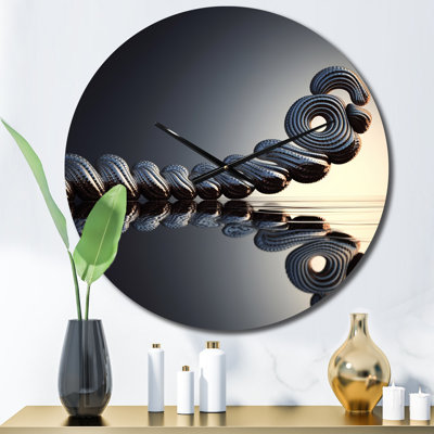 Quantum Entanglement Futuristic Bliss V Metal Wall Clock