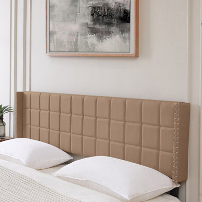 Guarani Adjustable Height Upholstered Wingback Headboard, Modern Channel Design by Wade Logan