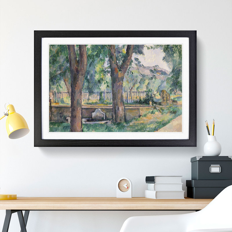 Pool at Jas De Bouffan by Paul Cezanne - Picture Frame Painting, 48cm H x 65cm W x 2cm D, Black Framed