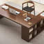 Bureaux en bois massif en L noyer-107934395-107934398