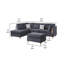 Canapé modulaire rembourré 4 pièces Khue-88638256-88632650