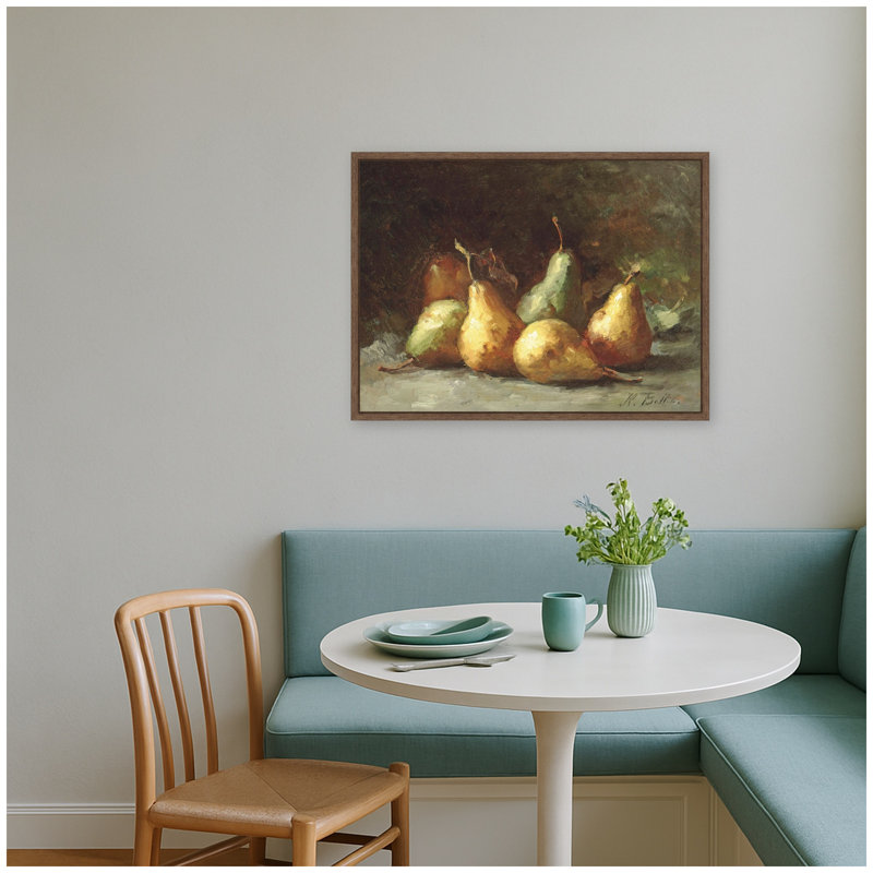 «Pears» par Hubert Bellis par Nostalgia Prints, reproduction d'art sur toile encadrée