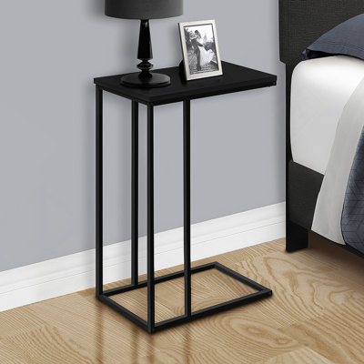 Table d'appoint en forme de C en métal et stratifié pour les collations, le salon, la chambre à coucher Donohue