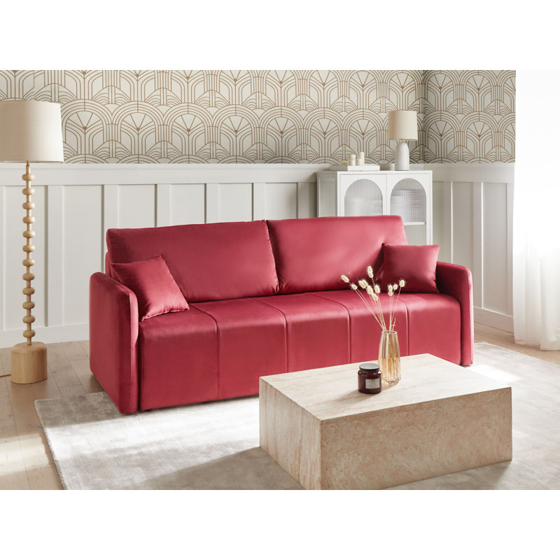 3 Seater Sofa Bed, Burgundy