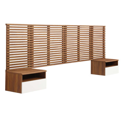 Modway Render Wall Mount King Headboard and Modern Nightstands by Modway