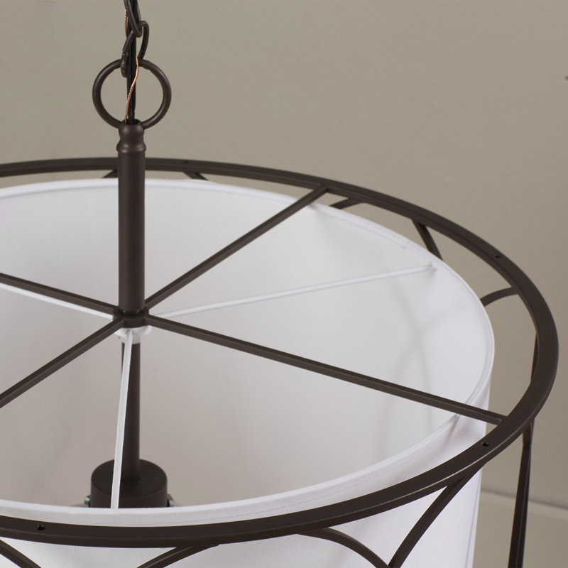 3 - Light Dimmable Drum Chandelier