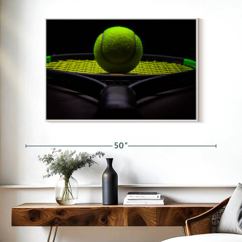 Tennis moderne, Cadre flottant blanc, 40 po x 27 po