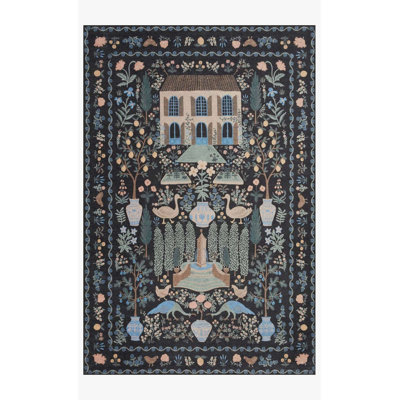 Tapis tissé multicolore lavable