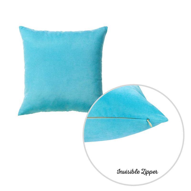 Sky Blue Polyester Square Pillow Covers, 22" x 22", Set of 2