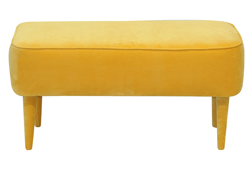 Pastel Upholstered Bench, Yellow