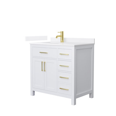 Beckett 36" Freestanding Single Bathroom Vanity with Quartz Top