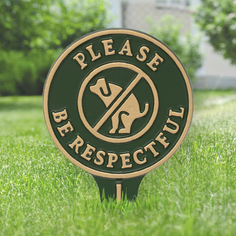 Enseigne de jardin Krause Veuillez être respectueux, Vert/doré