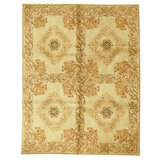 Hand Knotted Wool Area Rug in Ivory