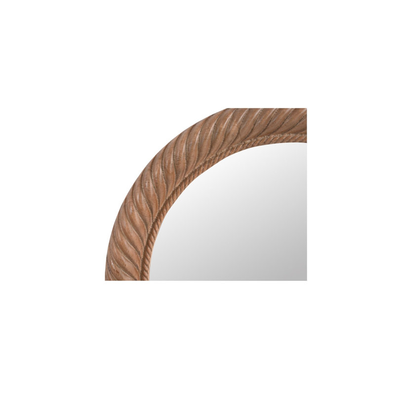Delphine Round Solid Wood Mirror, Small