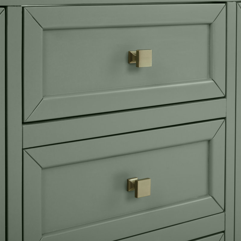 Chicago 72"W Double Vanity W/ Freepower Wireless Charger, Smokey Celadon, Victorian Silver