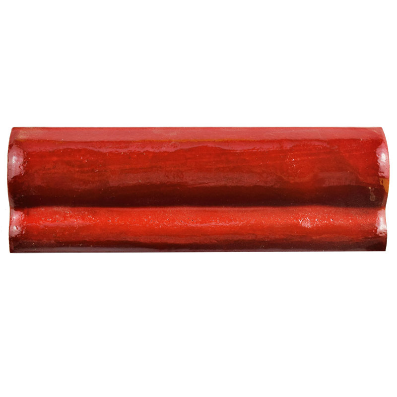 Antic Special 6" x 2" Glossy Ceramic Mudcap Tile Trim in Red