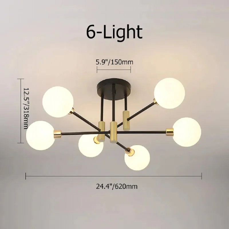 Hesperus Glass Semi Flush Mount