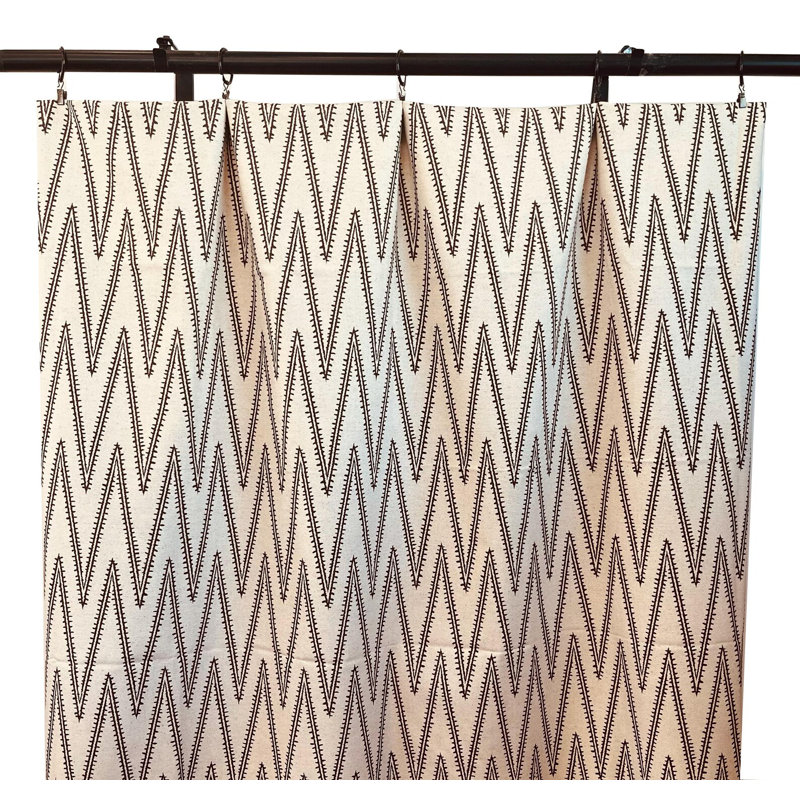 Rideaux châtaignier à chevrons bruns, L 50 po x L 72 po