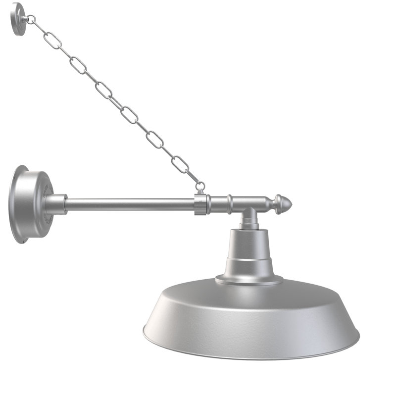 Haleigh Wall Light, 11" H x 8" W x 30" D, Galvanized Silver