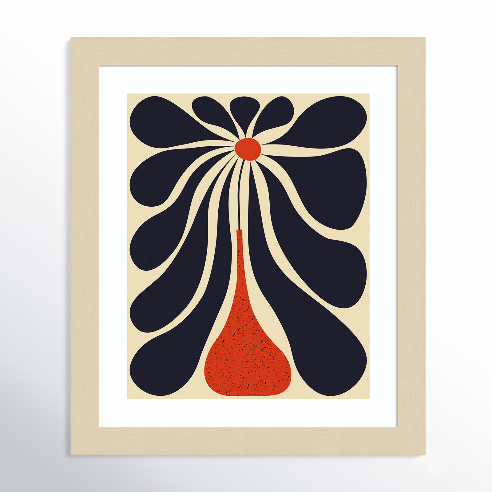 Lazy Flower Print by Alisa Galitsyna, Brown Framed, 13" H x 11" W