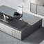 Bureau double caisson 110,24 "de qualité supérieure gris-666802547