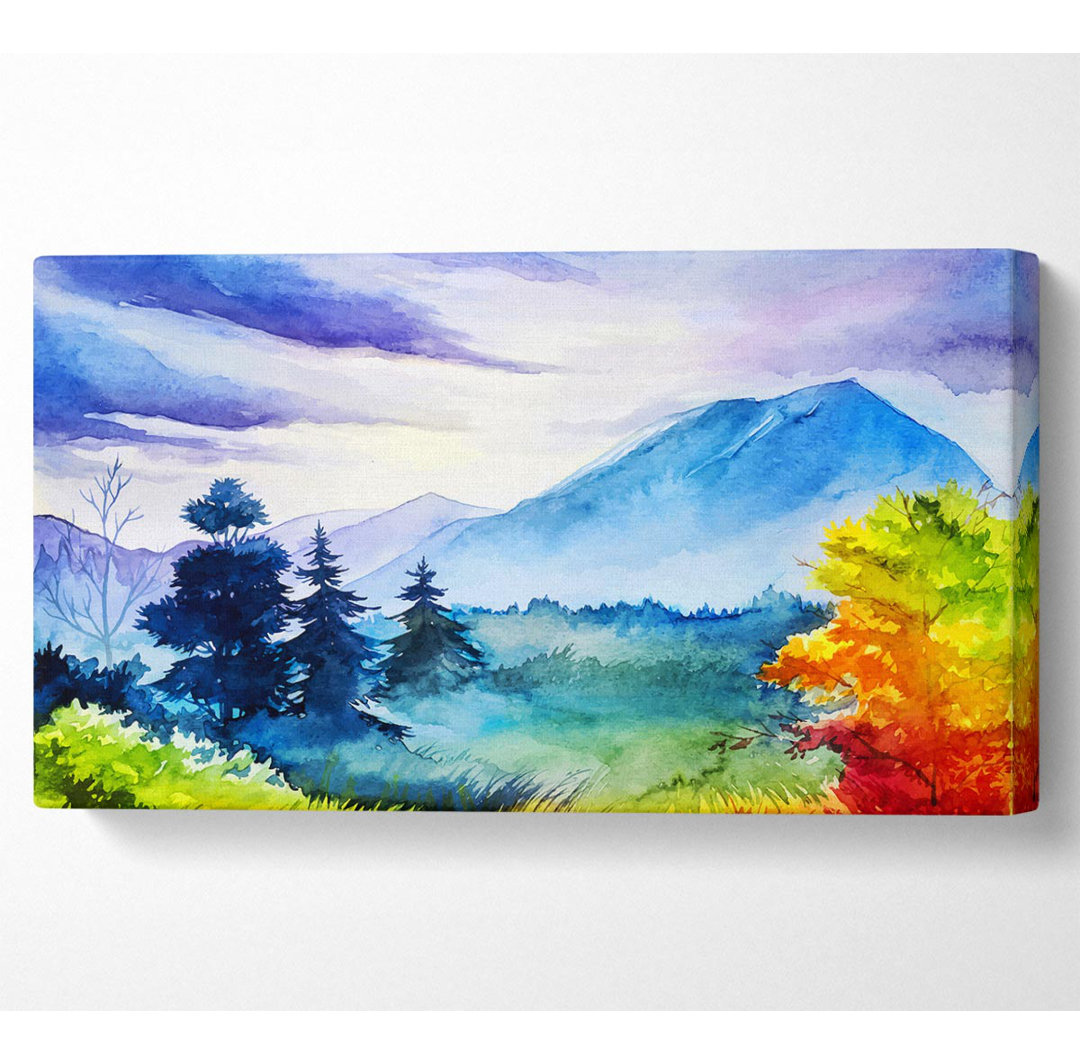 Autumn Mountain Trees Wide - Kunstdrucke auf Leinwand