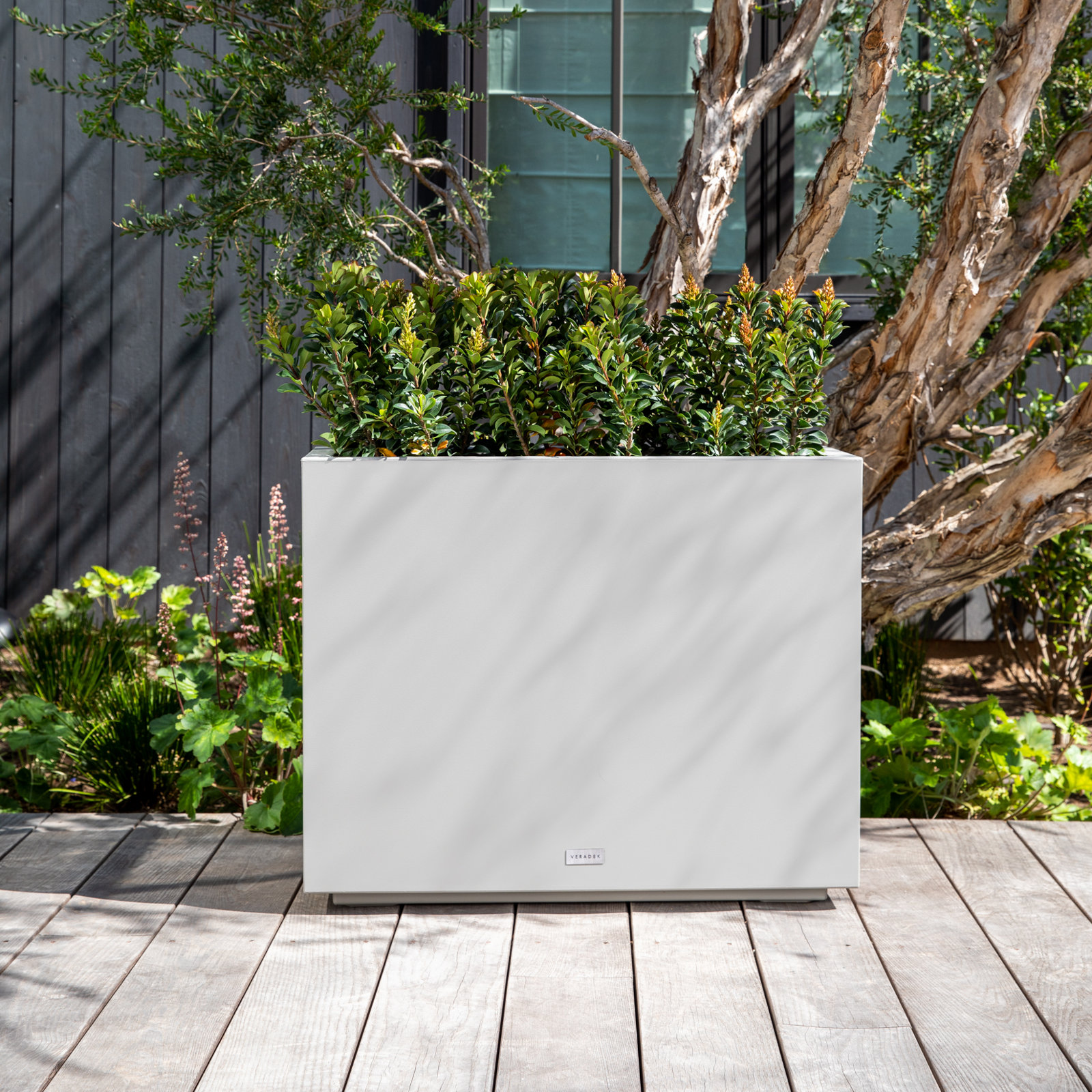 Block Series Planter Box, White, 24.25” H x 30” W x 12” D