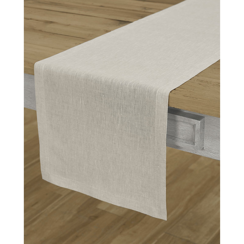 100% Pure Linen Table Runner - Athena, Light Natural, 54" x 14"