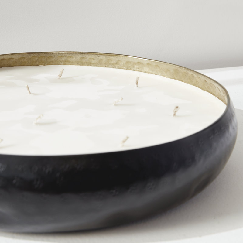 Oudh Noir 10-Wick Candle Tray, 2.5" x 11.25" Designer, Palm Wax