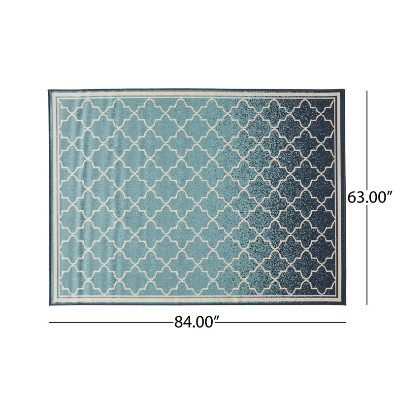 Tapis bleu Adela, Rectangle 5 pi 3 po x 7 pi